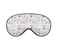 Dgsxynth Smooth Fabric Eye Mask, Chemistry Experiment Pattern Sleep Mask, Sleeping Eye Mask with Adjustable Headband for Men, Women