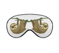 Dgsxynth Smooth Fabric Eye Mask, Cute Rainforest Sloth Sleep Mask, Sleeping Eye Mask with Adjustable Headband for Men, Women