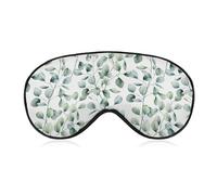 Dgsxynth Smooth Fabric Eye Mask, Eucalyptus Leaves Sleep Mask, Sleeping Eye Mask with Adjustable Headband for Men, Women