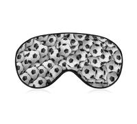 Dgsxynth Smooth Fabric Eye Mask, Football Soccer Ball Sleep Mask, Sleeping Eye Mask with Adjustable Headband for Men, Women