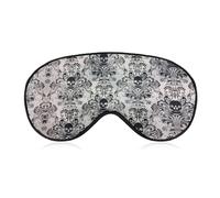 Dgsxynth Smooth Fabric Eye Mask, Gothic Skull Damask Scary Halloween Sleep Mask, Sleeping Eye Mask with Adjustable Headband for Men, Women