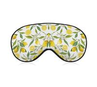 Dgsxynth Smooth Fabric Eye Mask, Lemon with Flowers and Leaves Sleep Mask, Sleeping Eye Mask with Adjustable Headband for Men, Women