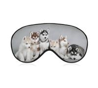 Dgsxynth Smooth Fabric Eye Mask, Lovely Husky Sleep Mask, Sleeping Eye Mask with Adjustable Headband for Men, Women