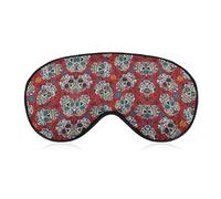 Dgsxynth Smooth Fabric Eye Mask, Mexican Sugar Skulls Sleep Mask, Sleeping Eye Mask with Adjustable Headband for Men, Women
