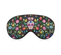 Dgsxynth Smooth Fabric Eye Mask, Mexican Sugar Skulls Sleep Mask, Sleeping Eye Mask with Adjustable Headband for Men, Women