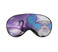 Dgsxynth Smooth Fabric Eye Mask, Purple Dragon Purple Moon Sleep Mask, Sleeping Eye Mask with Adjustable Headband for Men, Women