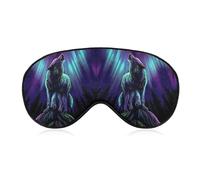 Dgsxynth Smooth Fabric Eye Mask, Wolves Howl in The Northern Lights Sleep Mask, Sleeping Eye Mask with Adjustable Headband for Men, Women