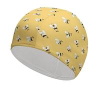 Dgsxynth Swimming Hat, Cute Bee Swimming Cap, Bathing Caps for Long Short Hair