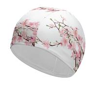Dgsxynth Swimming Hat, Tempting Cherry Blossoms Swimming Cap, Bathing Caps for Long Short Hair