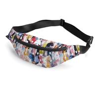 Dgsxynth Waist Bag, Colourful Cartoon Horses Bumbag, Adjustable Fanny Pack for Running Walking Hiking