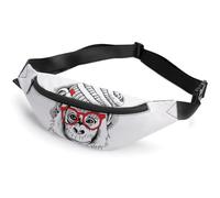 Dgsxynth Waist Bag, Cute Monkey with Glasses Bumbag, Adjustable Fanny Pack for Running Walking Hiking