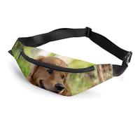 Dgsxynth Waist Bag, Dog Golden Retriever Bumbag, Adjustable Fanny Pack for Running Walking Hiking