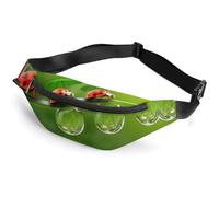 Dgsxynth Waist Bag, Ladybug Ladybird Green Landscape Bumbag, Adjustable Fanny Pack for Running Walking Hiking