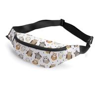 Dgsxynth Waist Bag, Owl Pattern Bumbag, Adjustable Fanny Pack for Running Walking Hiking