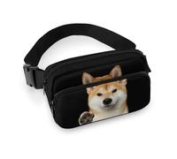 Dgsxynth Waist Bag, Shiba Lnu Knock Bumbag, Adjustable Fanny Pack for Running Walking Hiking