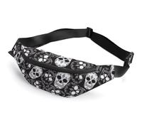 Dgsxynth Waist Bag, Sugar Skull Bumbag, Adjustable Fanny Pack for Running Walking Hiking