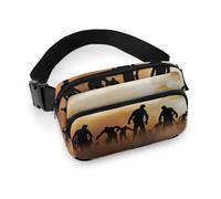 Dgsxynth Waist Bag, Zombies Dead Men Walking Body at Night Bumbag, Adjustable Fanny Pack for Running Walking Hiking