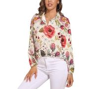 Dgsxynth Womens Blouse, Cartoon Bananas Long Sleeve Shirt, Button Down Shirt for Work Party