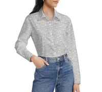 Dgsxynth Womens Blouse, Siamese Cat on Wall Long Sleeve Shirt, Button Down Shirt for Work Party