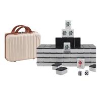 DGSYUAN Mah Jong Set Mahjong Game Set Mah Jong Mahjong 144 Tiles Hand Playing Party Gathering Mahjong With Box Chinese Mahjong(Black)
