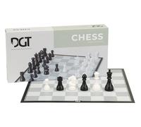 DGT Chess Board and Pieces | Foldable Chess Set with Weighted Modern Staunton Pieces 70mm King, Portable Storage Box