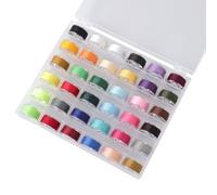 DGTANGYIN 36Pcs Bobbins and Sewing Threads with Bobbin Case, Sa156 Bobbins Plastic Bobbins with Case for Brother, Bro-Ther, Singer, Sewing Machine Accessories (Multi-Color)