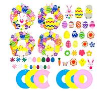 DGTSYAL Easter Craft Kids Easter-Decorations - 8Pcs Easter Wreath Kits Decorations Easter Hanging Ornaments Easter Activity Arts Crafts for Kids DIY Easter Party Hanging Decorations
