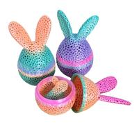 DGTSYAL Easter Eggs with Toys - Easter Eggs Tabletop Decor, 3D Printed Toys Bunny Figurine, Hollow Rabbit Eggs Collectible Figurines, Easter Decor, Home Decoration