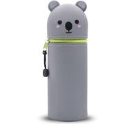 DGTSYAL Kawaii 2 in 1 Soft Silicone Pencil Case School Pencil Case Table Zipper Closure Pencil Case Pastel Pens Pencil Case Sweet Animals Koala for School Office, dark green, Kawaii