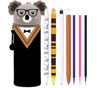 DGTSYAL Kawaii 2 in 1 Soft Silicone School Pencil Case, Erasable Gel Pen, Thermosensitive Ink, Bachelor type plate +4 removable marker+3 felt-tip pens