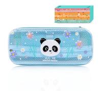 DGTSYAL Wonderwow Pencil Case, Kawaii Animal Themes, 2 Compartments and Inner Pen Holder, Mesh Fabric Inner Compartment, Large Capacity for Teenage Girls 23x11x5cm (Panda)