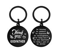 DGXMD Gifts for Godfather - Thank You Godfather Keyring - Birthday Fathers Day Keyring Gift for Godfather from Godson Goddaughter