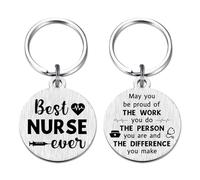 DGXMD Nurse Appreciation Gifts for Men & Women - Best Nurse Ever Keyring - Nurses Week, Graduation, Birthday Gifts for Nursing Students, Practitioners & Medical Professionals