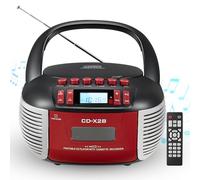 DGXWLLW Boombox CD Cassette Player Combo with AM FM Radio, Bluetooth, CDs Playback, Remote Control, USB Port, AUX-in & Headphone Jack, Tape Recording, Stereo Sound, DC/AC Powered for Home,Outdoor