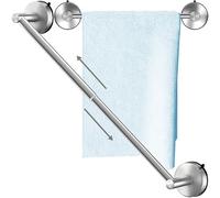 DGYB Adjustable Suction Cup Towel Bar for Bathroom 14 Inch ~ 27 Inch Brushed Nickel Towel Rack Stainless Steel Bath Towel Holder for Glass Shower Door