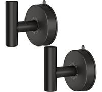 DGYB Large Suction Cup Hooks for Shower Set of 2 Black Towel Hooks for Bathrooms Wall Mounted SUS 304 Stainless Steel Modern Coat Hook 15 LB Shower Suction Hooks
