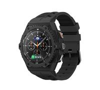 DGYSG Luxury Case with Band for Samsung Galaxy Watch 8 Classic 46mm, Rugged Metal Face Cover with Rotatable Bezel and Tactical Silicone Strap Heavy Duty Protection for Men, Black, 46mm