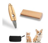 DGZC Shedding Tool Wood Groom Brush, Deshedding Grooming Tool, Professional Pet Wooden Groomer, Ergonomic Design, No Hurt for Dogs, Cats and Horses (5/6.5 inch)