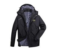 DGZTWLL Unisex Mountain Waterproof Ski Snow Jacket Windproof Rain Jacket Winter Warm Hooded Coat Fleece Lined Windbreaker, A1-bk1, 4XL