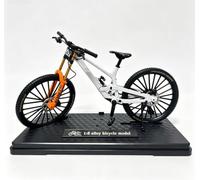 DH Alloy Mountain Bike Model 1:8 Scale White | Double Shock Absorber, Disc Brake, Exhibition Base Included, Multiple Colors, Desk Decoration