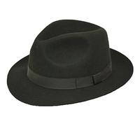 DH Black Hand Made Gents Fedora Felt Trilby Hat 100% Wool New (62)