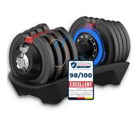 DH FitLife 18kg Adjustable Dumbbells 1.5 to 18kg with 12 Weights in 1, Dumbbell Set for Men and Women, Space-Saving Dumbbells for Home Gym & Strength Training (Single)