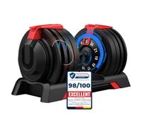 DH FitLife 24kg Adjustable Dumbbell, 3 to 24 kg with 12 Weight Levels, Space-Saving 12-in-1 Dumbbell with Weight Plates for Home Gym & Strength Training (Single, 24kg)