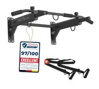 DH FitLife 4-in-1 Pull Up Bar Wall Mounted | Multifunctional Chin-Up Bar with Expansion Anchors for Home Gym | 6 Non-Slip Grips | 3 Hooks for Punch Bag & Suspension Trainer | Supports up to 200 kg