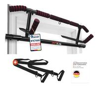 DH FitLife Pull Up Bar Doorway | Multiple Grip Chin Up Bar | 200kg Capacity | No Drill Installation & Quick Setup | Foldable Design for Easy Storage | Fits Door Frames 70-92 cm | Sling Trainer Included