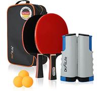 DH FitLife Table Tennis Bat Set for 2 Players, with Extendable Mobile Table Tennis Net, 3 Ping Tennis Balls, 2 Bats, Includes Storage Bag, for Any Table, Table Tennis Set with Net