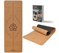 DH FitLife Yoga Mat, Cork & TPE, 183 x 61 x 0.6 cm, Non-Slip, Environmentally Friendly, Sports Mat, Large Lotos