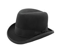 DH Hand Made 100% Wool Hard Top Churchill Homburg Felt Trilby Hat New Black