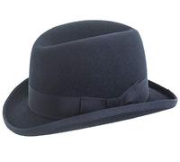 DH Hand Made 100% Wool Hard Top Churchill Homburg Felt Trilby Hat New (Small, Navy)