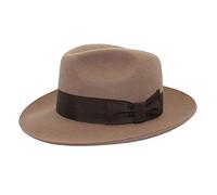 DH Hand Made Gents Fedora Felt Trilby Hat with Wider Brim 100% Wool New Beige